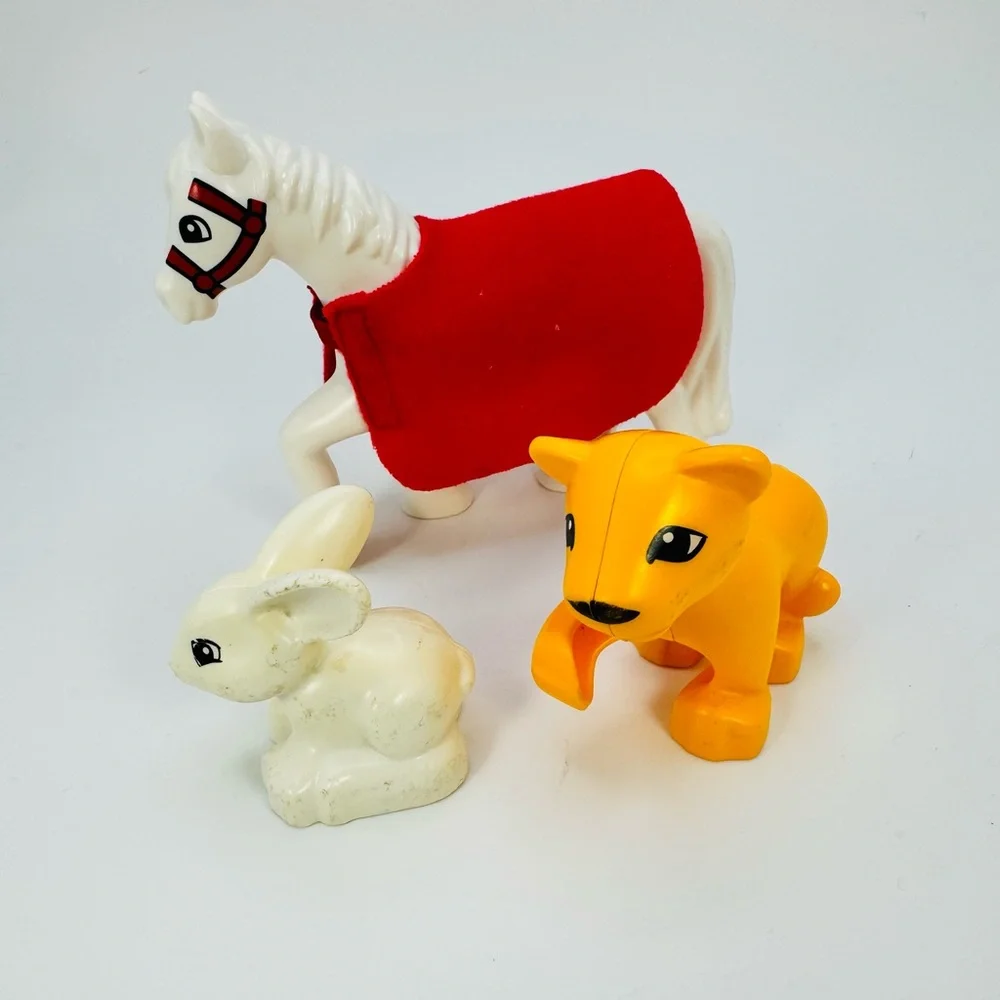 Lego Duplo Animal Lot Of 3 Horse Rabbit Lion Cub